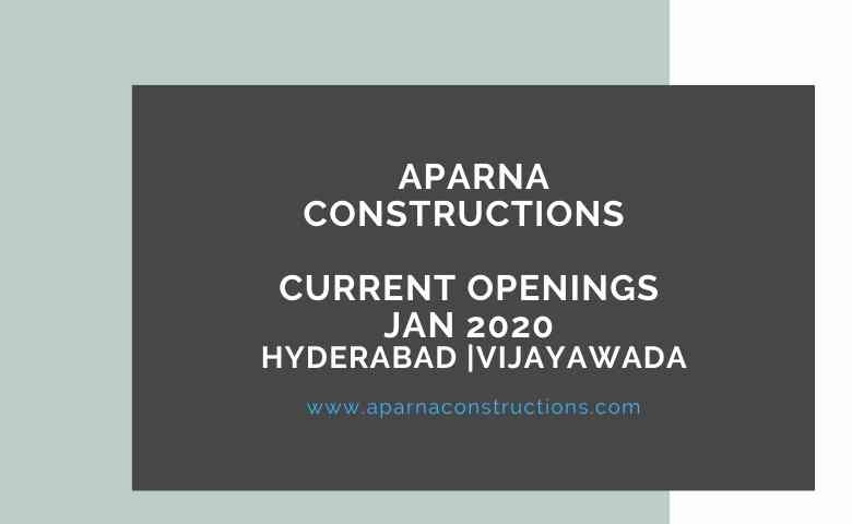 Aparna Construction jobs 2020
