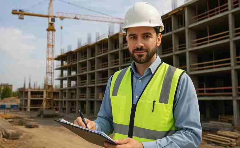 MEP Engineering working at construction site