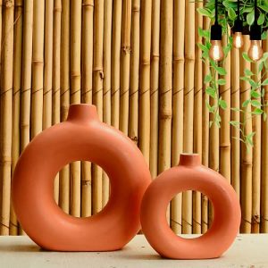 Donut Single Large Flower Handcrafted Vase for Living RoomÂ