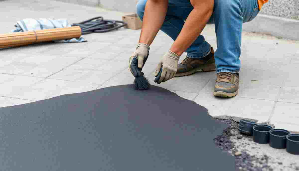 the-worker-applies-bitumen-mastic-on-the-foundation