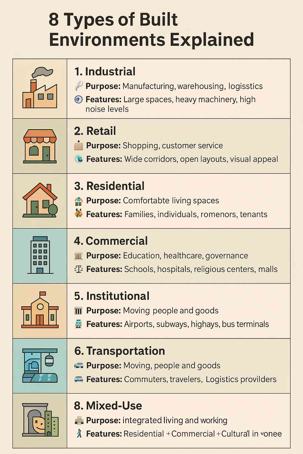 types of built environments