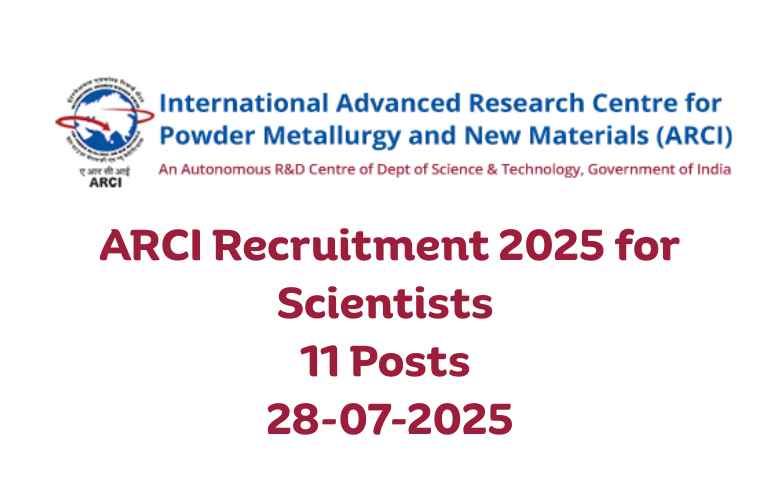 ARCI Recruitment 2025