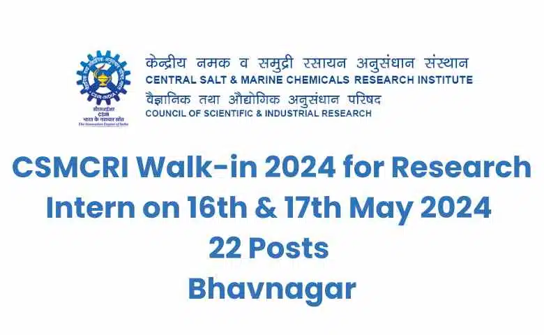 CSMCRI Walk-in 2024
