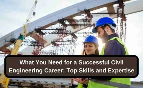 Banner image for blog post titled 'What You Need for a Successful Civil Engineering Career: Top Skills and Expertise' featuring an array of civil engineering tools, blueprints, and a hard hat.