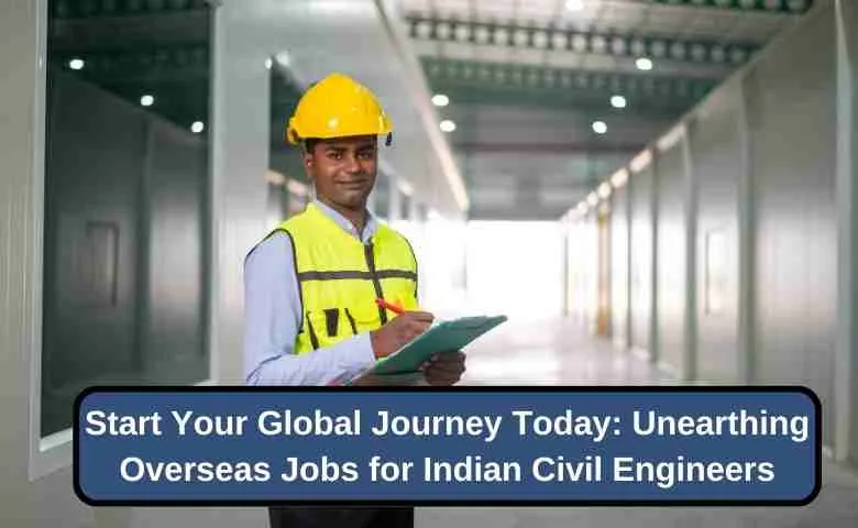 A group of Indian civil engineers looking at a globe, signifying their global job opportunities.
