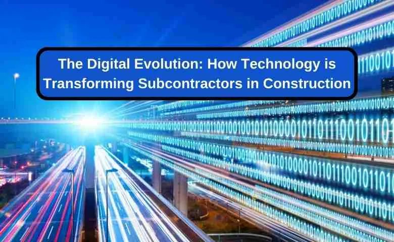 Subcontractors using advanced technology on a construction site