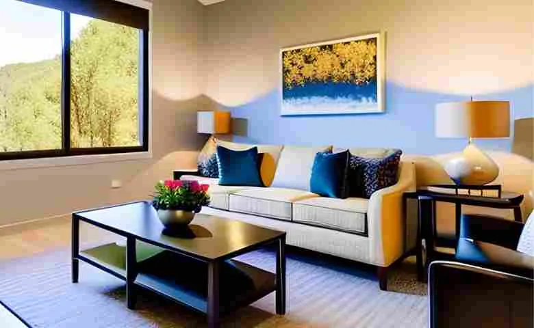 Comparison image of a virtually staged room and traditionally staged room