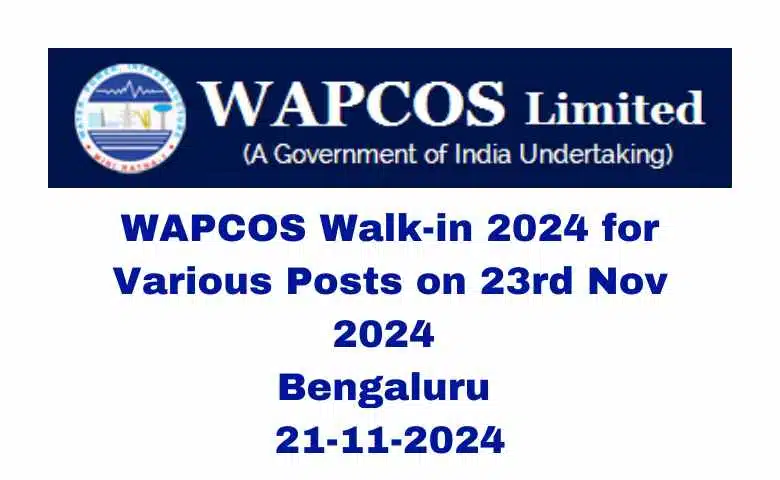 WAPCOS Walk-in 2024