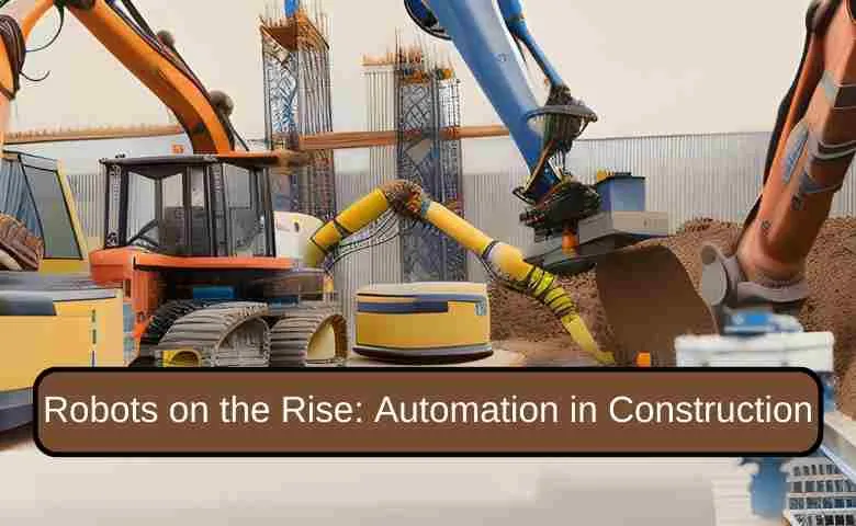 Robotics and automation technologies at a modern construction site.