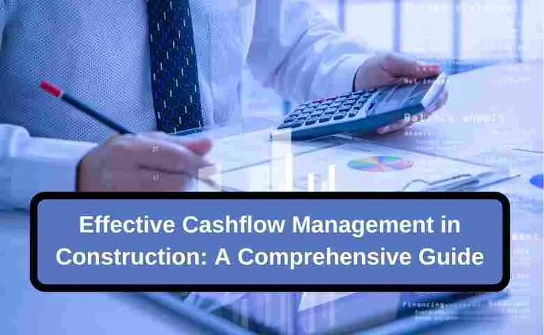 Construction professional studying cashflow forecast on a digital tablet