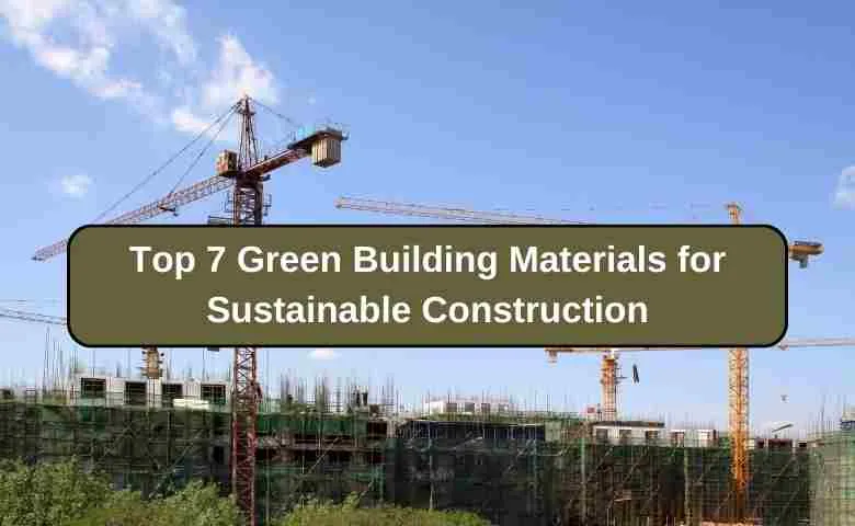 Sustainable construction site showcasing green building materials