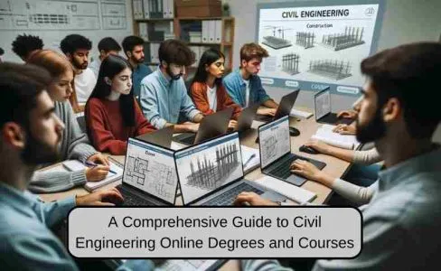 Students learning civil engineering through online platform.