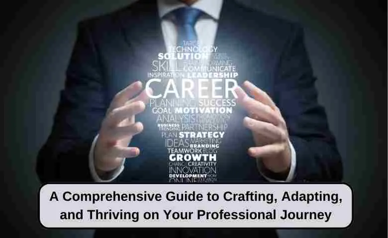 Man analyzing career roadmap with tools on table