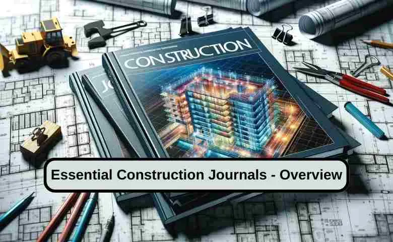 Stack of construction journals with highlighted articles