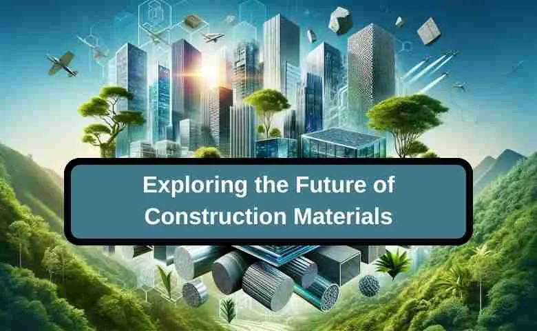 Innovative construction materials displayed, depicting future building trends