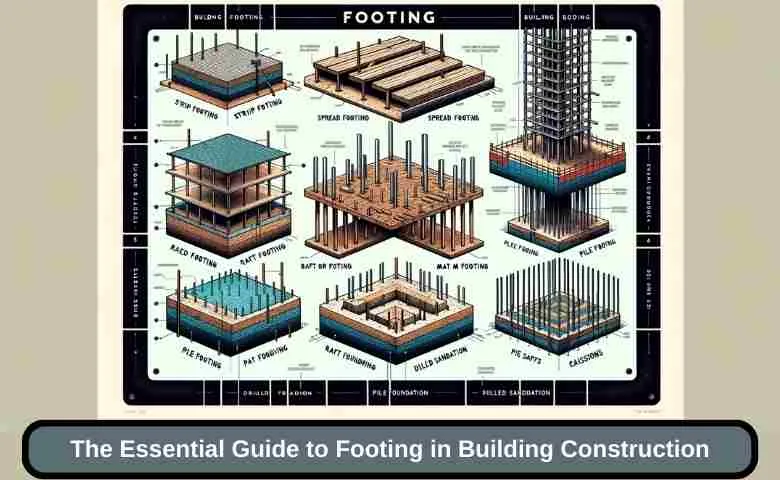 Illustration of Various Types of Footings in Building Construction