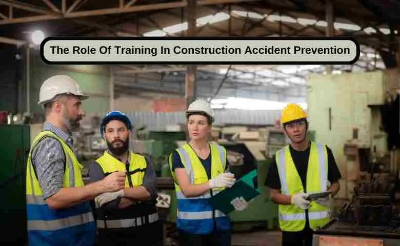 Construction workers undergoing safety training.