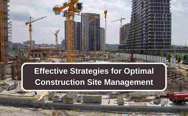 Construction site with management team in action