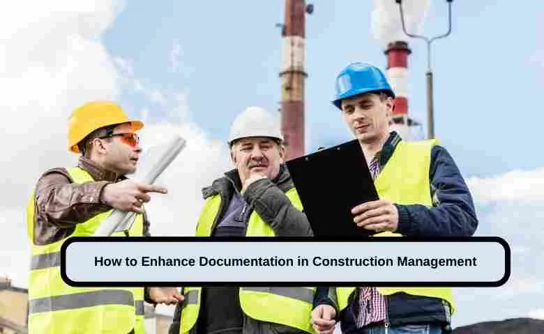 Construction professionals reviewing project documentation