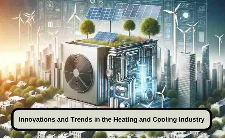 Illustration of modern HVAC system with renewable energy sources