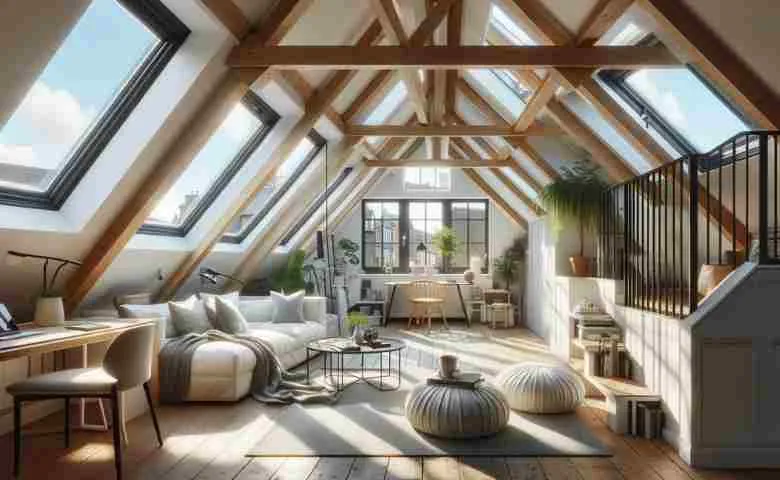 Elegant loft conversion in a London home showcasing modern design and sustainable features