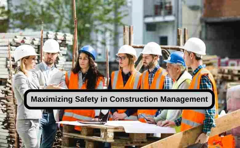 Construction workers with safety gear on site