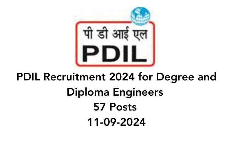 PDIL Recruitment 2024 for Degree and Diploma Engineers 57 Posts 11-09-2024