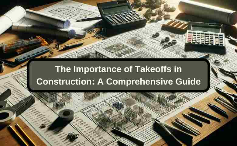 Detailed construction takeoff chart with material listings and quantities