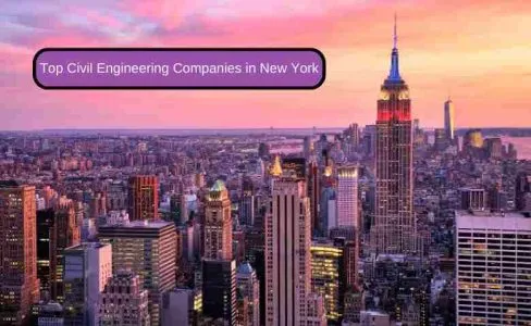 Aerial view of New York City skyline with notable engineering projects