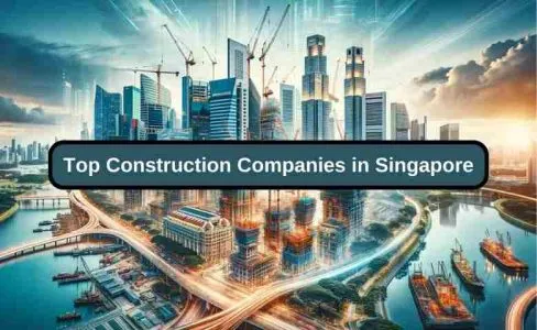 Aerial view of construction sites in Singapore showcasing modern building techniques and innovative designs.