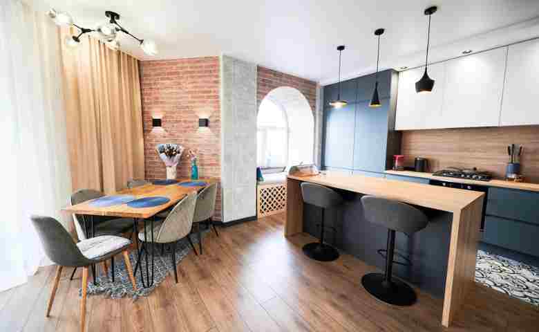 Modern living kitchen blending cooking and social spaces