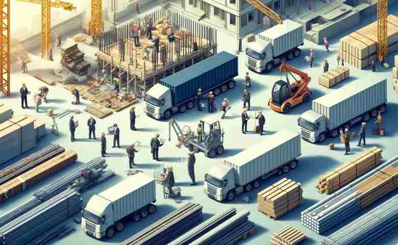 Construction materials supply and management professionals at work