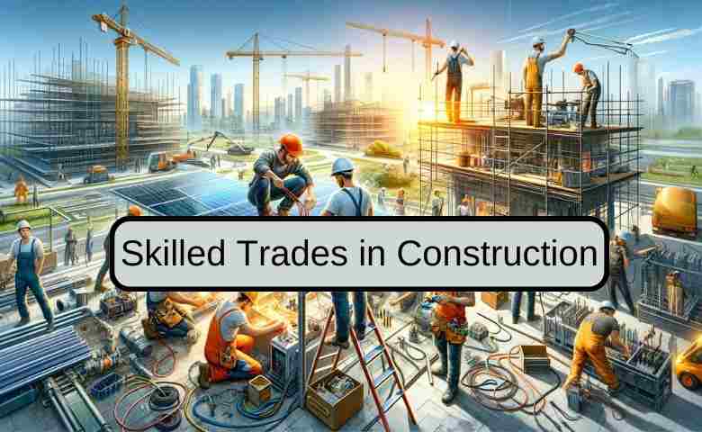 Skilled tradespeople working on various construction projects