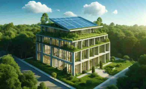 A modern LEED-certified green building with sustainable design features.