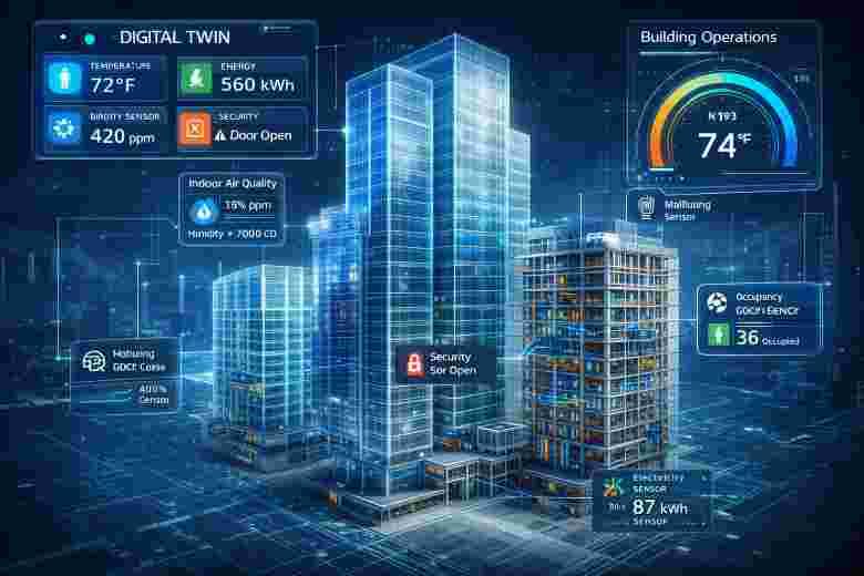 digital twin budlings with IoT sensors