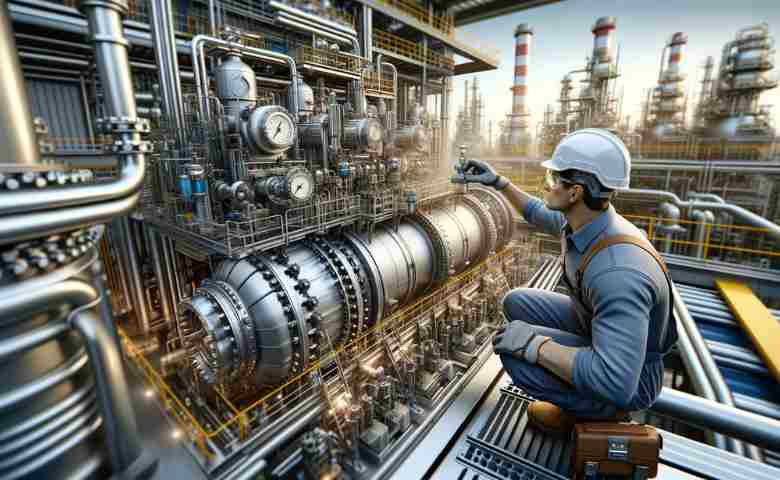 Static Equipment Engineer working on industrial machinery