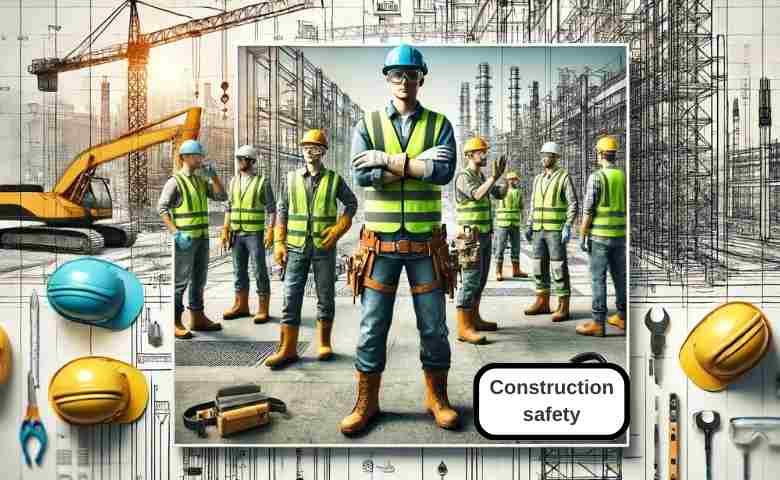 Construction workers following safety protocols on a job site