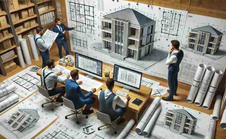 Engineering Team Working on Facade Design