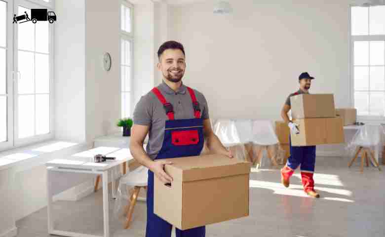Professional movers assisting with an office relocation