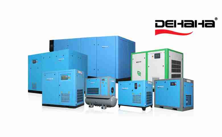 Industrial air compressor in a modern manufacturing plant