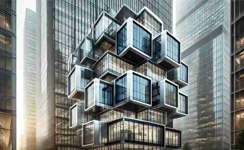 Modern Building with Unique Facade Design