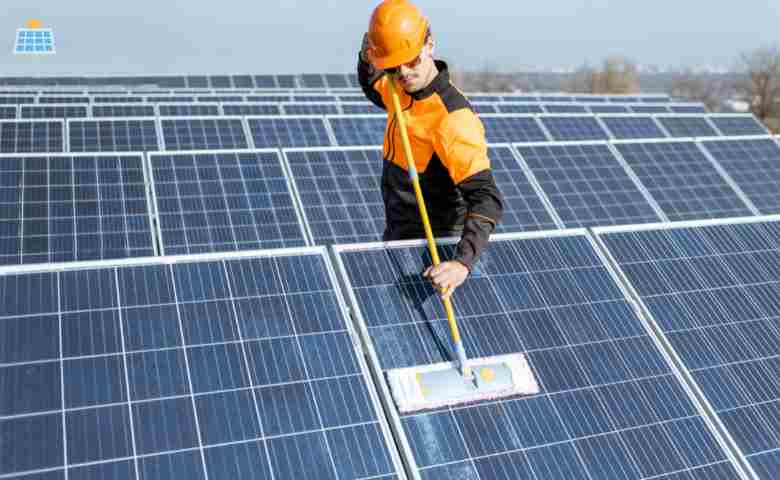 Clean solar panels on a sunny rooftop ensuring maximum energy efficiency.