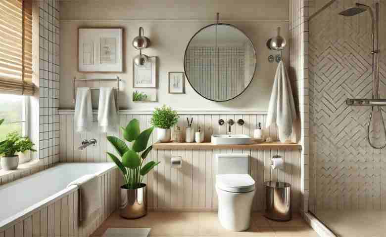 Affordable bathroom renovation with modern fixtures and stylish decor.