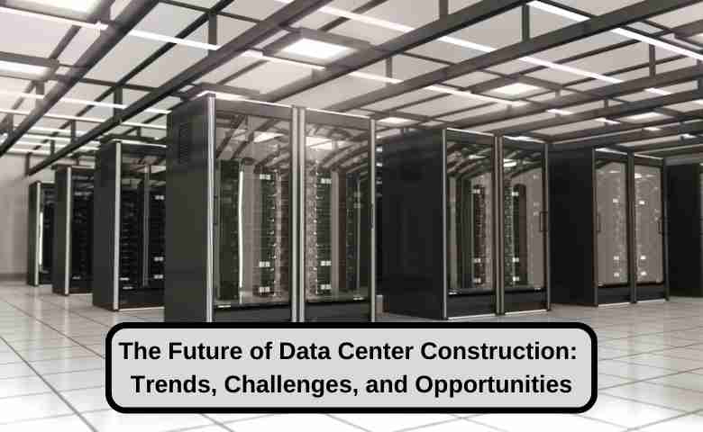 Modern data center construction site with modular units.