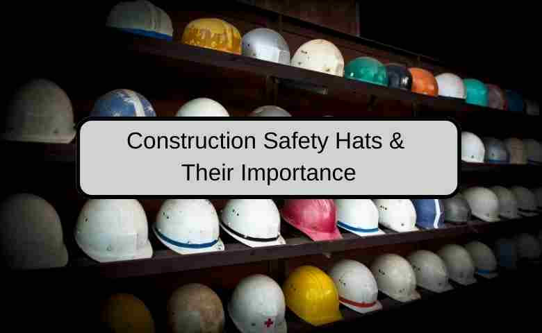Different types of construction safety hats, including Class G, Class E, and Class C hard hats, displayed with full-brim and cap styles.