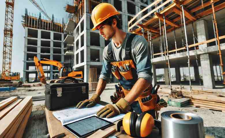 Gen Z working on a freelance construction project in the gig economy.