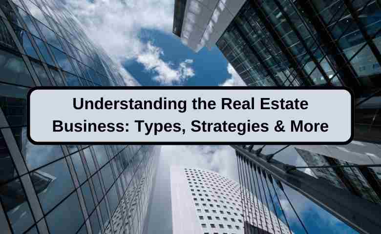 Real estate business concept with diverse property types and a growing cityscape