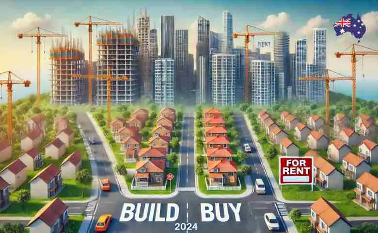 A comparison of building, buying, and renting options in Australia amidst the housing crisis.