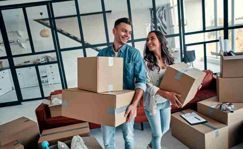 A couple moving to new home