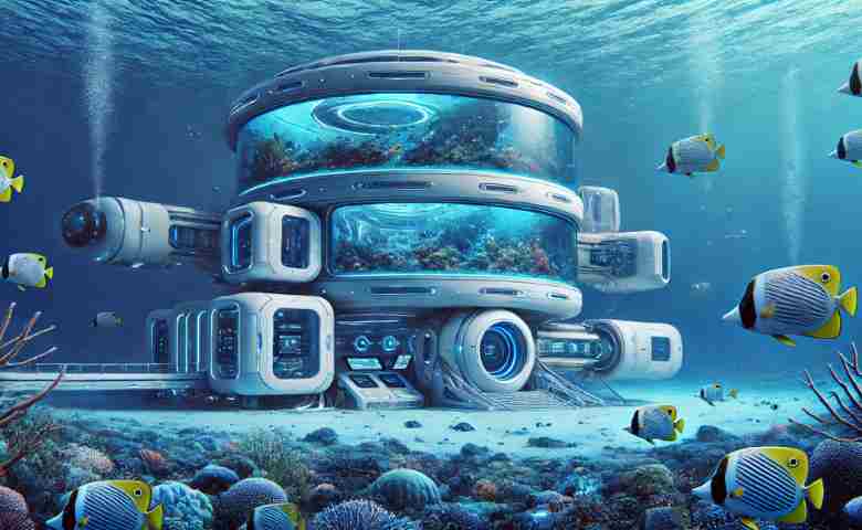 Permanent underwater research station engineered for exploration